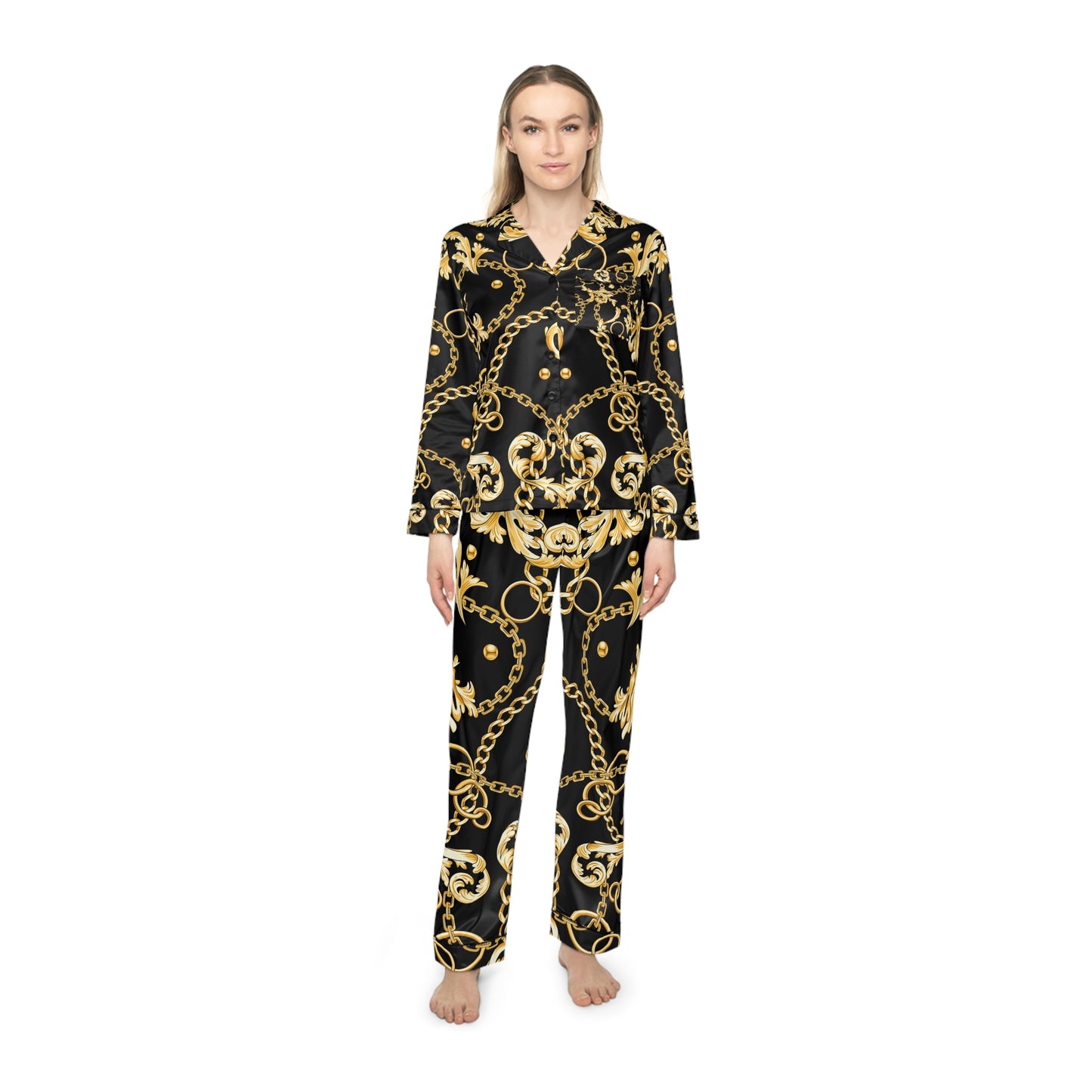 Women's Satin Pajamas (AOP)